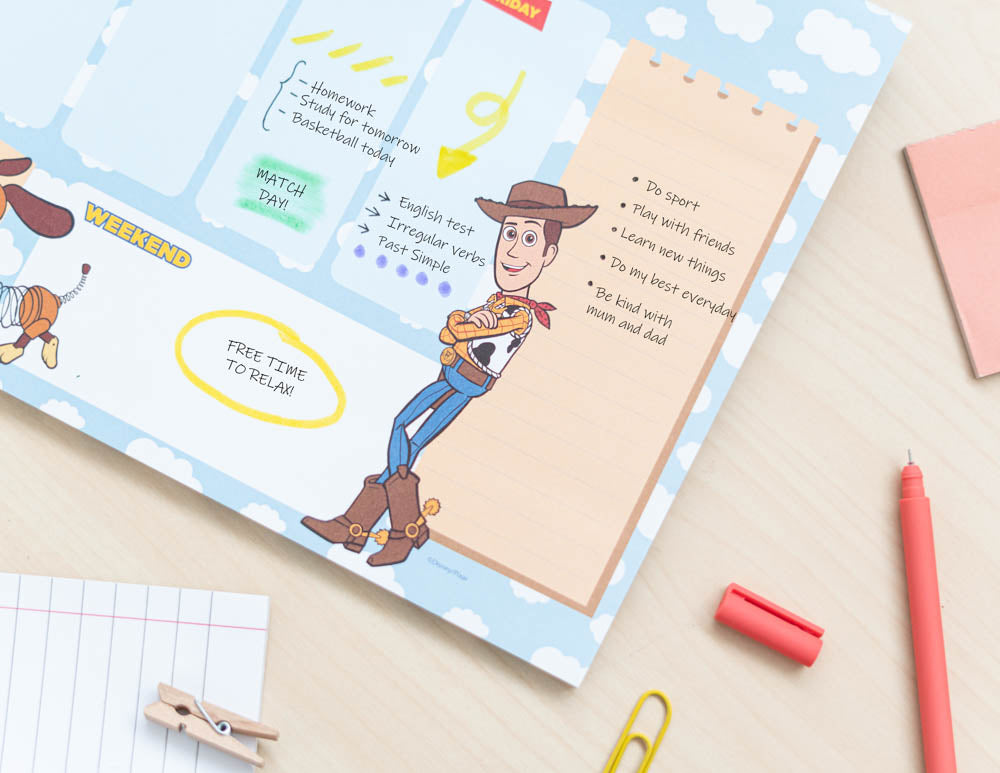 TOY STORY – Planificateur Hebdomadaire A4 – Bloc-Note 54 pages