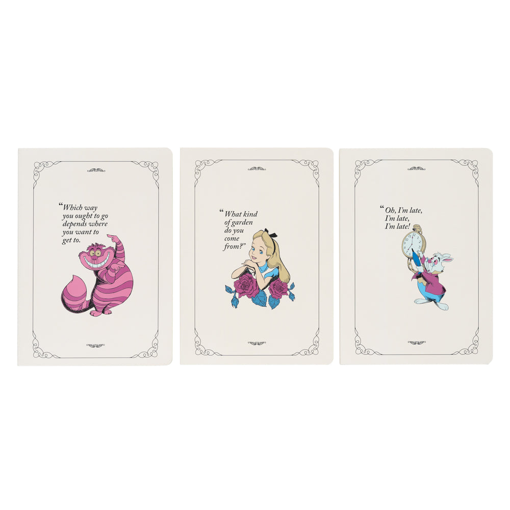 ALICE AU PAYS DES MERVEILLES – Carnet A5 – Alice, Chat de Cheshire, Lapin Blanc
