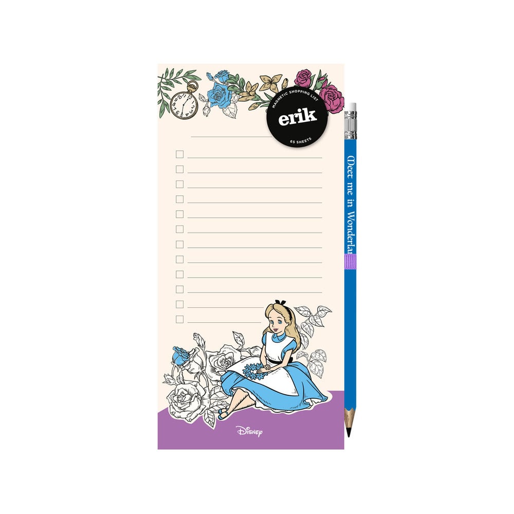 Alice au Pays des Merveilles – Bloc-notes magnétique + crayon – Disney officiel