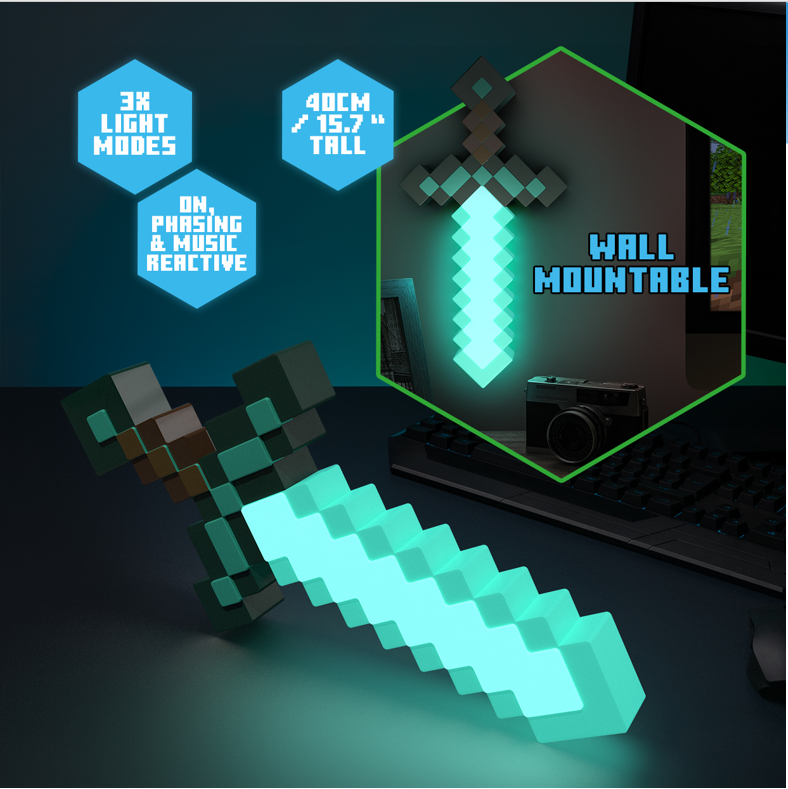 Lampe Minecraft Épée en Diamant – 40 cm