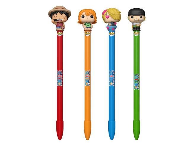 ONE PIECE – Stylos Funko POP ! Pen Toppers – Luffy / Nami / Sanji / Zoro