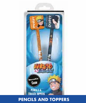 Naruto – Pack de 2 Crayons avec Toppers