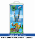 MINECRAFT – Set de 2 Crayons avec Toppers