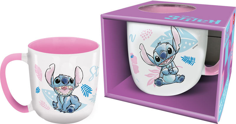 Disney – Mug Elite Stitch Watercolor Rose 384ml