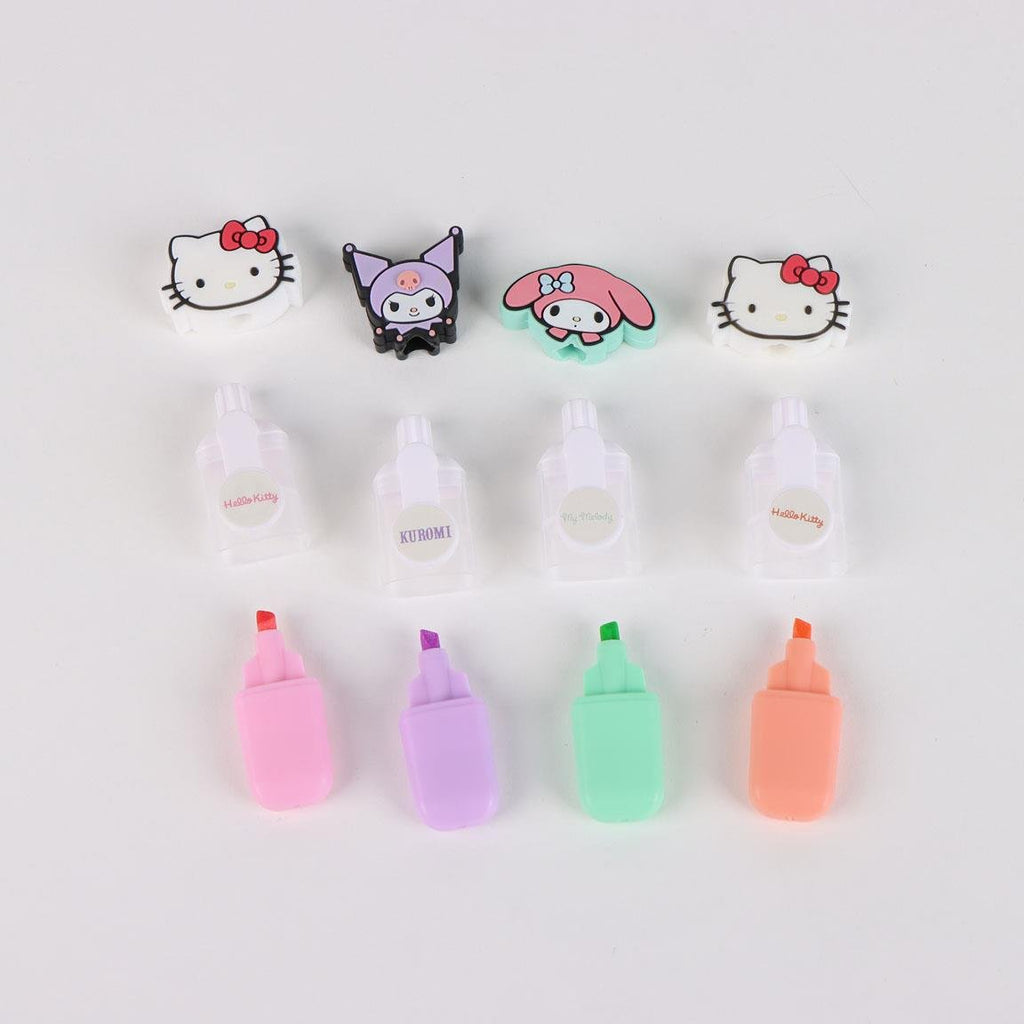 Hello Kitty & Friends – Pack de 4 Mini Surligneurs "Head"