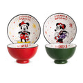 DISNEY – Magic Winter – Set de 2 Petits Bols 300ml Mickey & Minnie en Porcelaine
