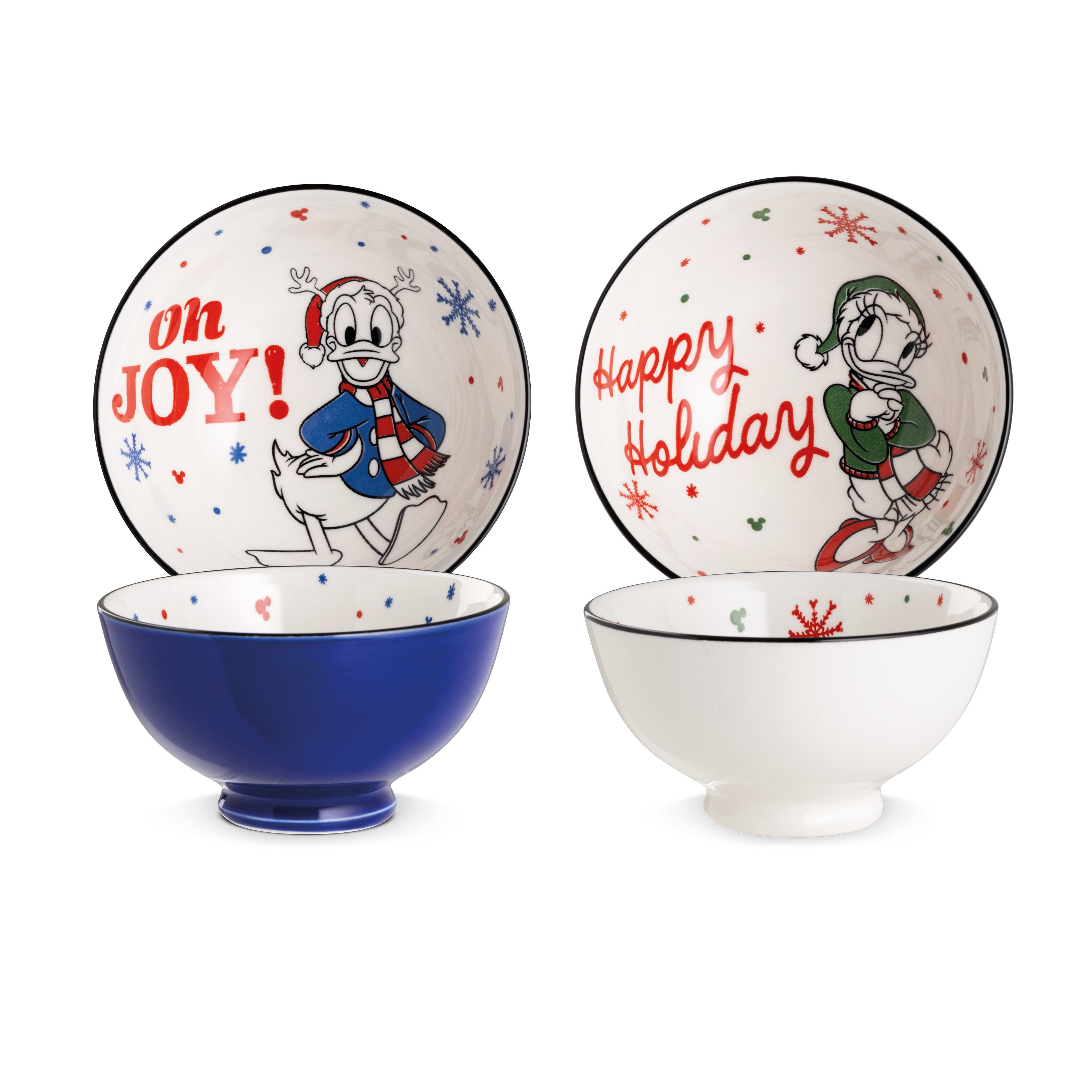 DISNEY – Magic Winter – Set de 2 Bols 300ml Donald & Daisy en Porcelaine