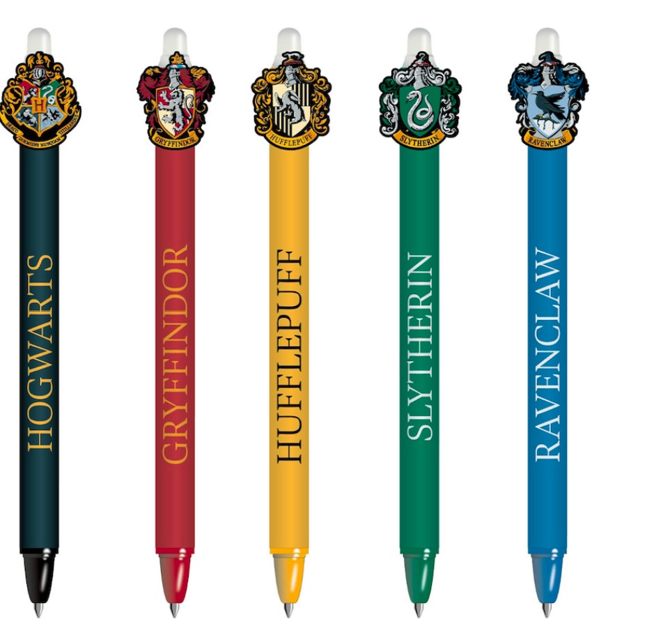HARRY POTTER – Stylo à Gel Effaçable – Gryffindor (Gryffondor) / Slytherin (Serpentard) / Hufflepuff (Poufsouffle) / Ravenclaw (Serdaigle) / Hogwarts (Poudlard)
