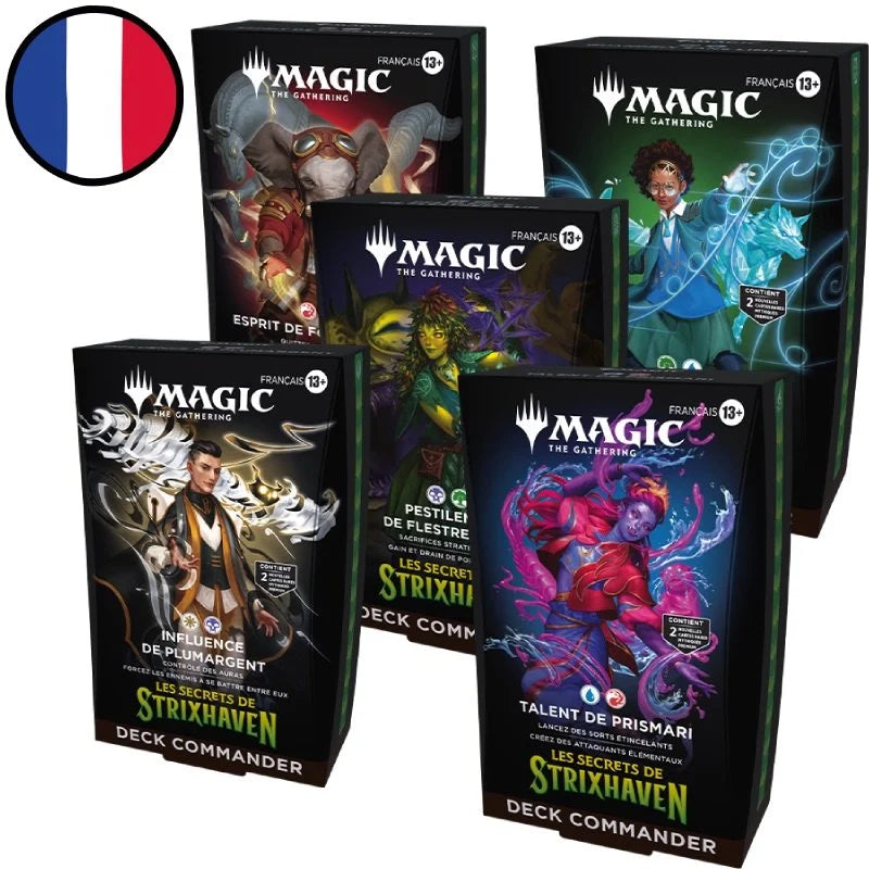 Lot des 5 Decks Commander Les Secrets de Strixhaven - Magic FR