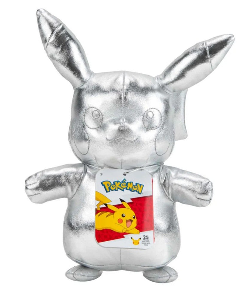 Pokémon – Peluche 25e Anniversaire Silver Édition  Pikachu, Bulbizarre & Salamèche