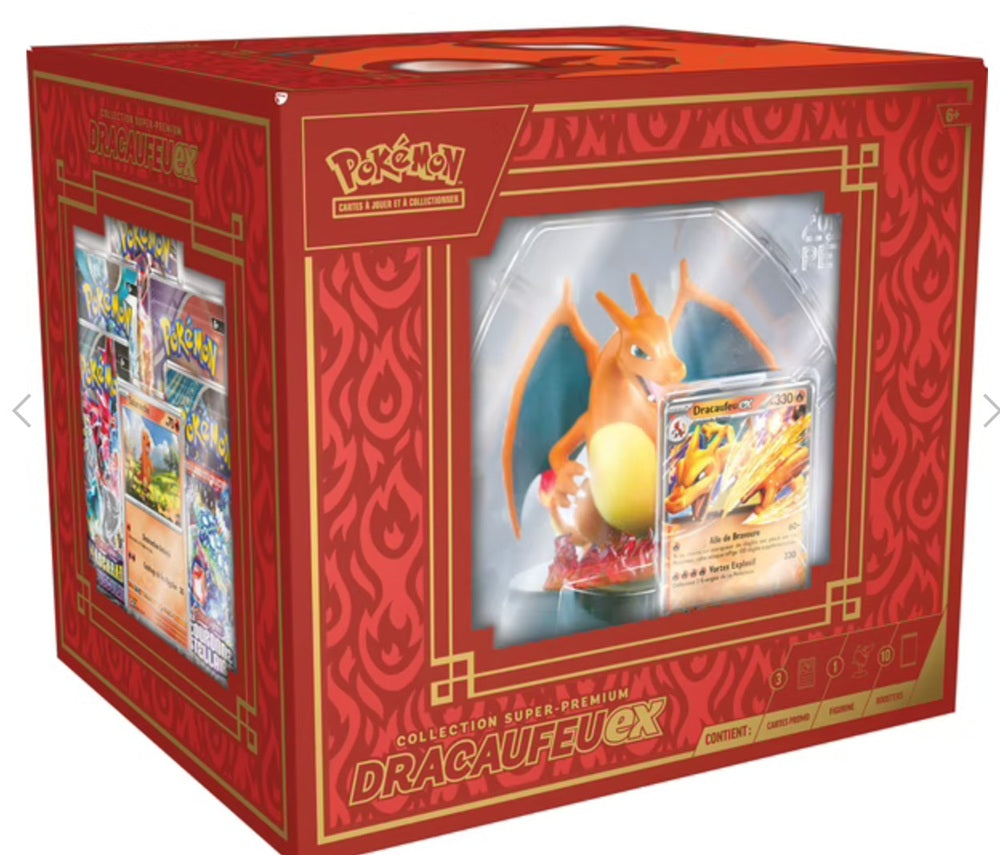 Pokémon  Coffret Super-Premium Dracaufeu-ex avec Figurine