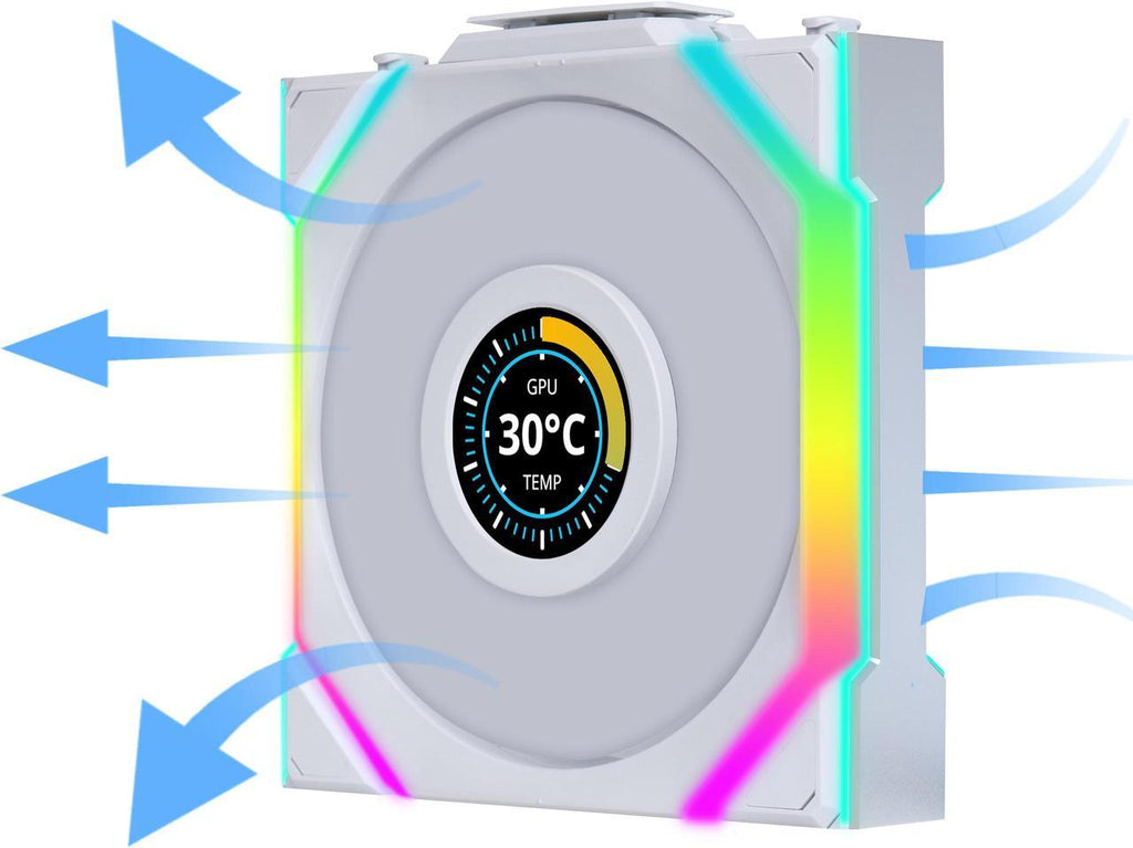 Lian-Li UNI FAN SL WIRELESS LCD ARGB REVERSE PWM 120mm - Blanc