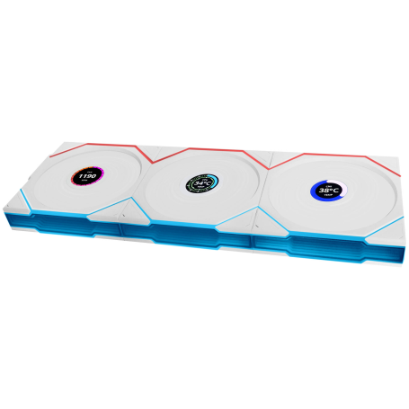 Lian Li UNI Fan TL 120 LCD Wireless Pack de 3 - Blanc
