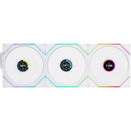 Lian Li UNI FAN TL120 Wireless LCD Reverse Blade ARGB + Contrôleur - Blanc