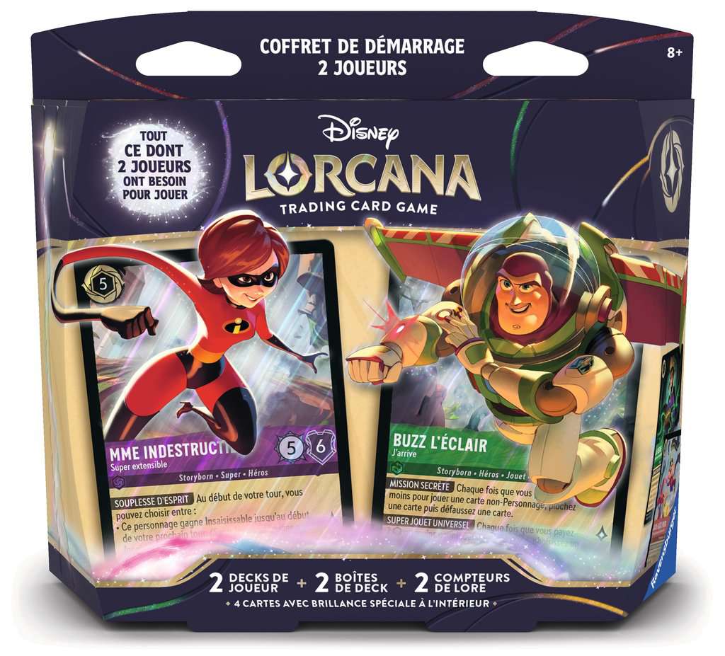 Lorcana -Coffret de Démarrage 2 Joueurs - Madame Indestructible et Buzz l'éclair