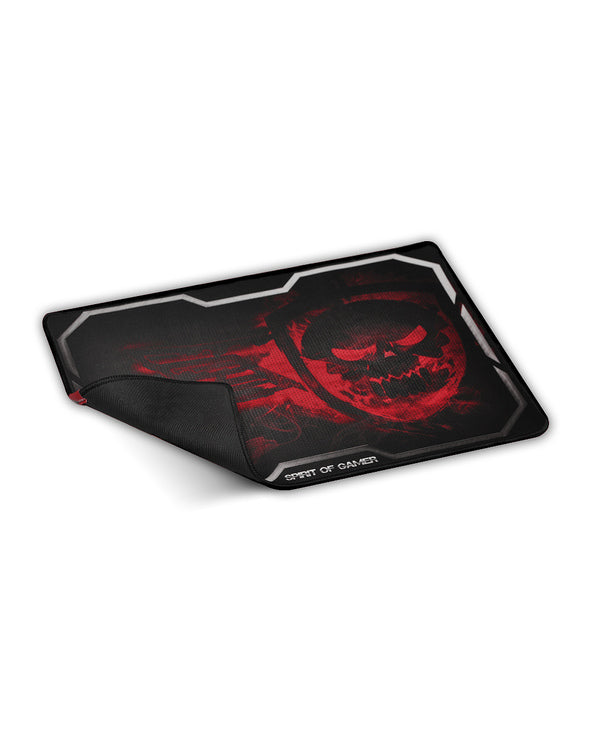 Spirit of Gamer Smokey Skull Tapis de souris de jeu Noir, Rouge
