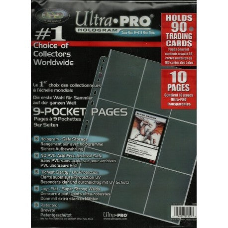 Ultra PRO Hologram Series - Feuilles de classeur 10 pages, 9 pochettes, Capacité 180 cartes